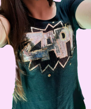 Remera jersey flame con aplique zap!.