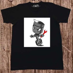 Remeras dibujo digital pistones animados