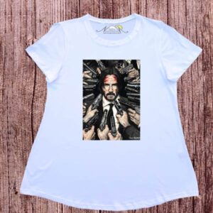 Remeras evase dibujo digital John Wick.