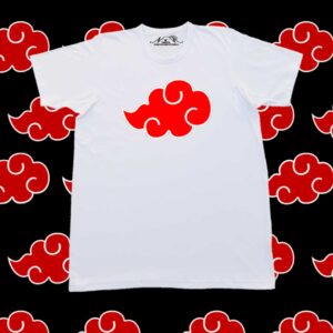 Remeras Hombre Clásicas Básicas Blanca Personalizada con La Imagen De la Nube Naruto.